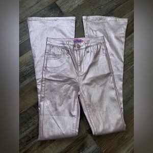 Edikted Metallic Pink Flared Pants